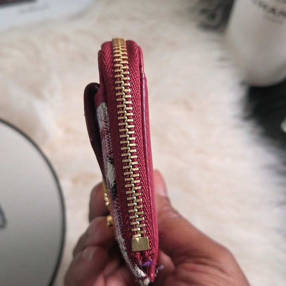 MCM New Jacquard Monogram Zip Card Case